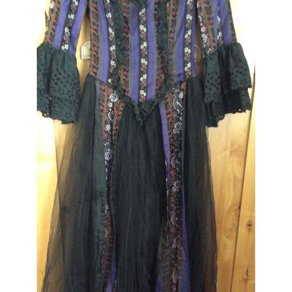Vintage Lip Service FETISH Dangerous Liaisons Purple Goth Maxi Dress M RARE - Picture 7 of 11